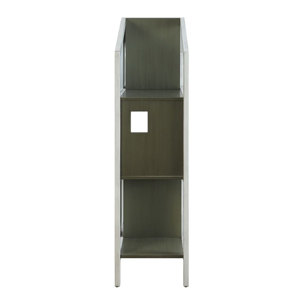 Weathered white & washed gray bookcase by Acme additional picture 5