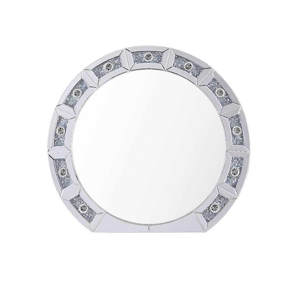 Led wall mirror w/ lights in round shape by Acme additional picture 2