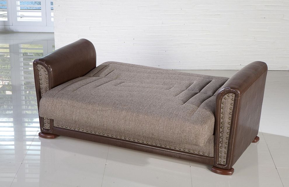 Gray-brown casual loveseat w/ bed and storage by Istikbal additional picture 3