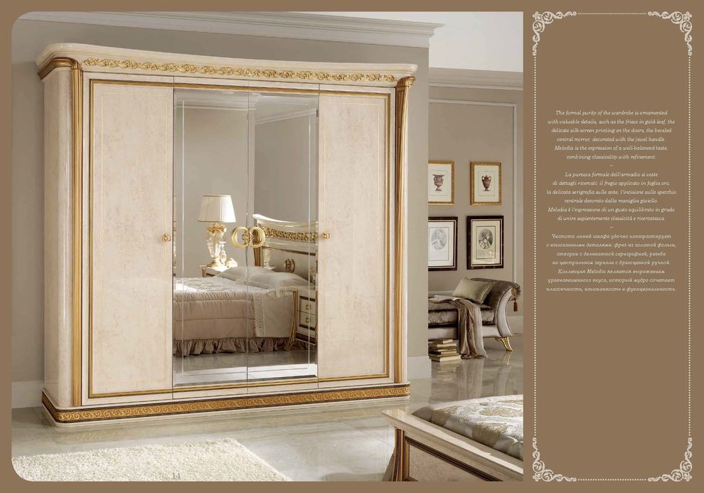 Classic style glossy Italian bedroom set by Arredoclassic Italy additional picture 7