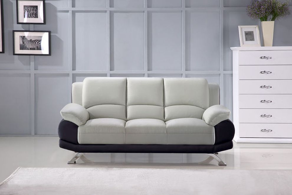 Gray/black modern leather sofa by Beverly Hills additional picture 4