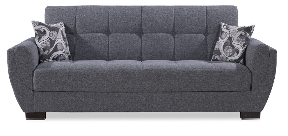 Light gray fabric sleeper sofa w/ storage by Casamode additional picture 4