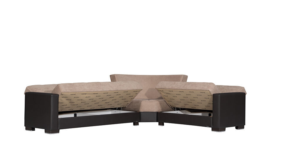 Reversible sleeper / storage sectional sofa in sand / brown by Casamode additional picture 2