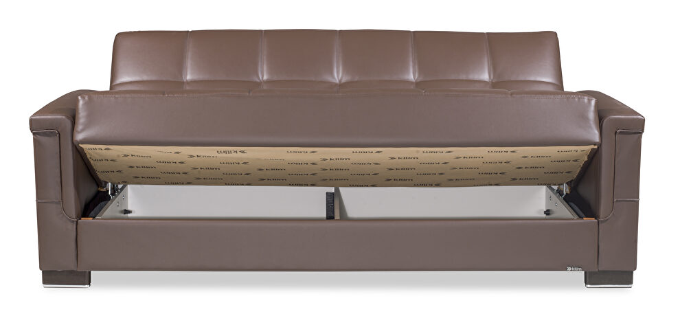 Brown pu leatherette sofa sleeper by Casamode additional picture 3
