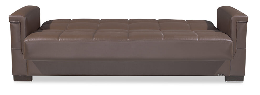 Brown pu leatherette sofa sleeper by Casamode additional picture 4