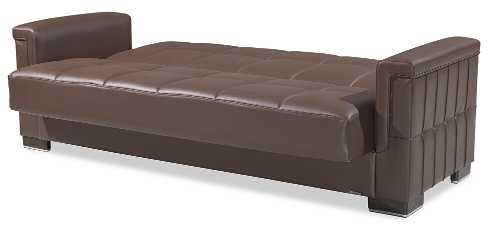 Brown pu leatherette sofa sleeper by Casamode additional picture 5
