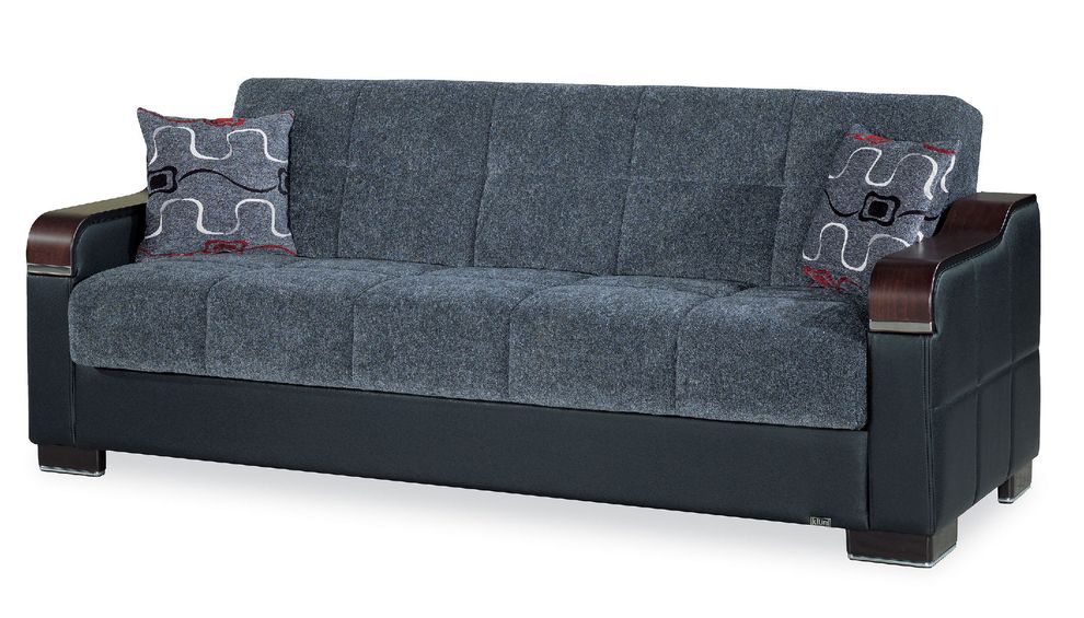 Modern gray fabric sofa w/ storage by Casamode additional picture 4