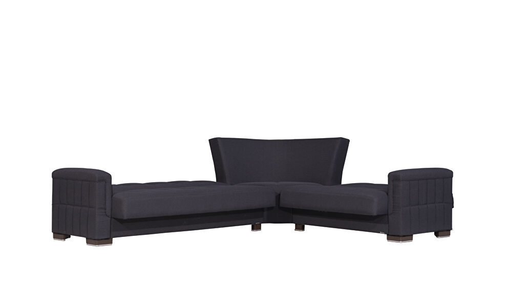Fully reversible black fabric sectional by Casamode additional picture 4