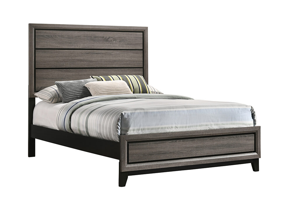 Rustic gray oak queen bed in casual style by Coaster additional picture 6