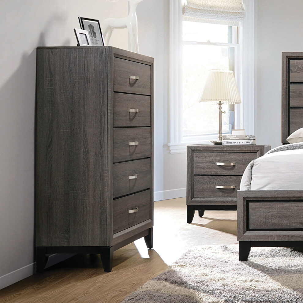 Rustic gray oak queen bed in casual style by Coaster additional picture 8