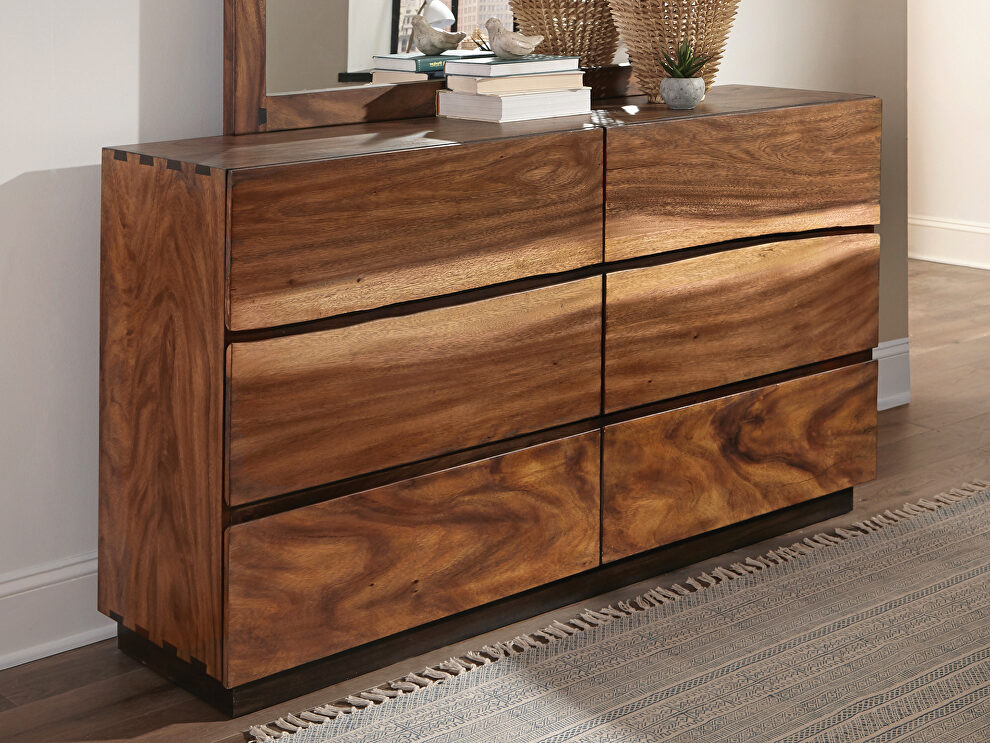 Smokey walnut and coffee bean finish dresser by Coaster additional picture 2