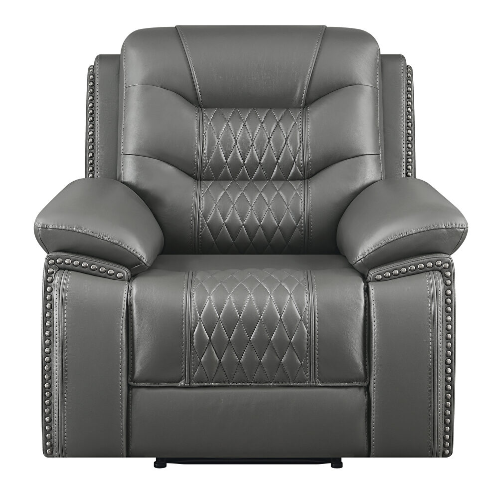 Power motion sofa upholstered in charcoal performance-grade leatherette by Coaster additional picture 12