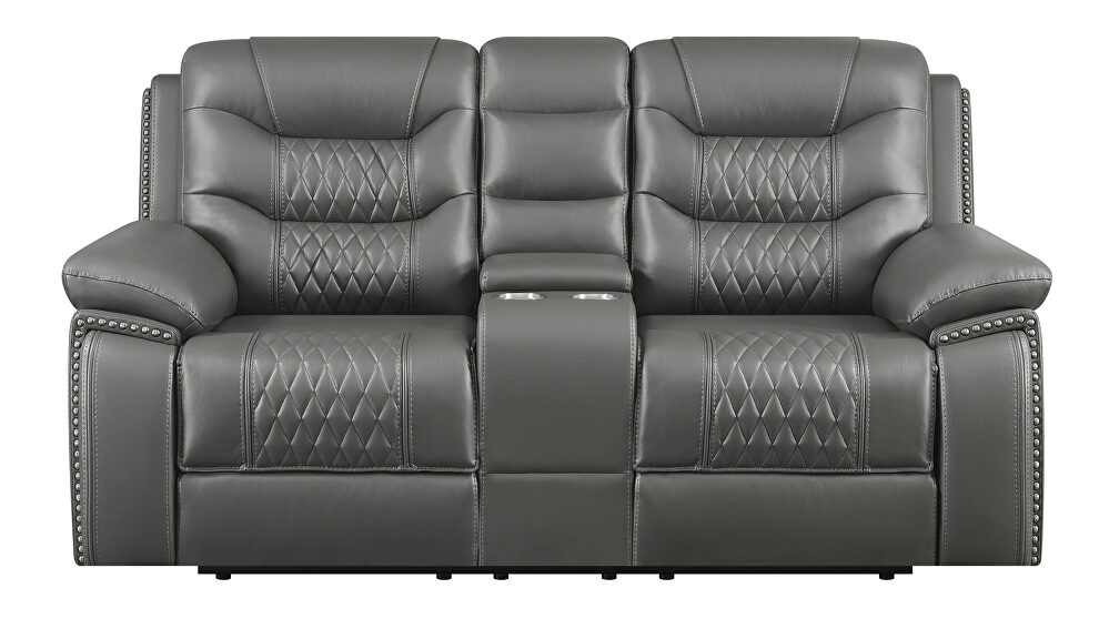 Power motion sofa upholstered in charcoal performance-grade leatherette by Coaster additional picture 13