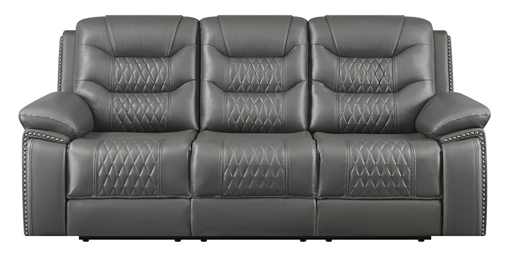 Power motion sofa upholstered in charcoal performance-grade leatherette by Coaster additional picture 14