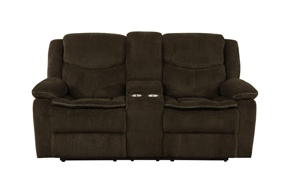 Power motion sofa upholstered in brown performance grade chenille by Coaster additional picture 14