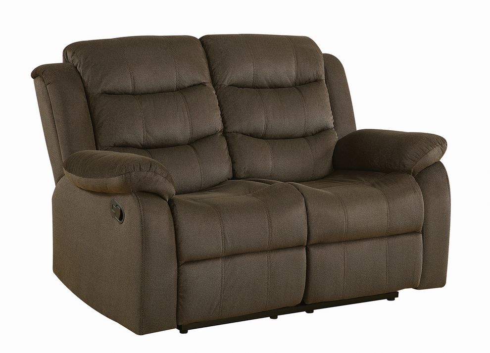 Rodman chocolate reclining sofa by Coaster additional picture 4