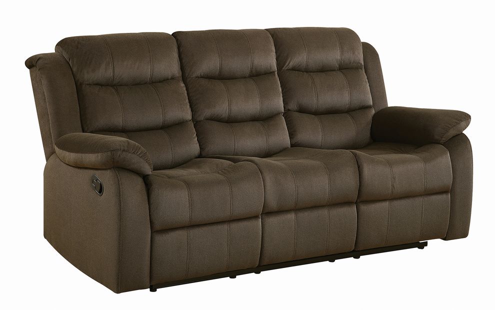 Rodman chocolate reclining sofa by Coaster additional picture 5