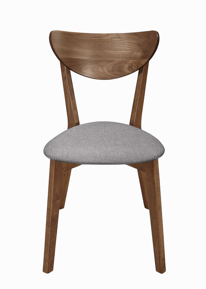 Dining chair in gray fabric/light walnut wood by Coaster additional picture 2