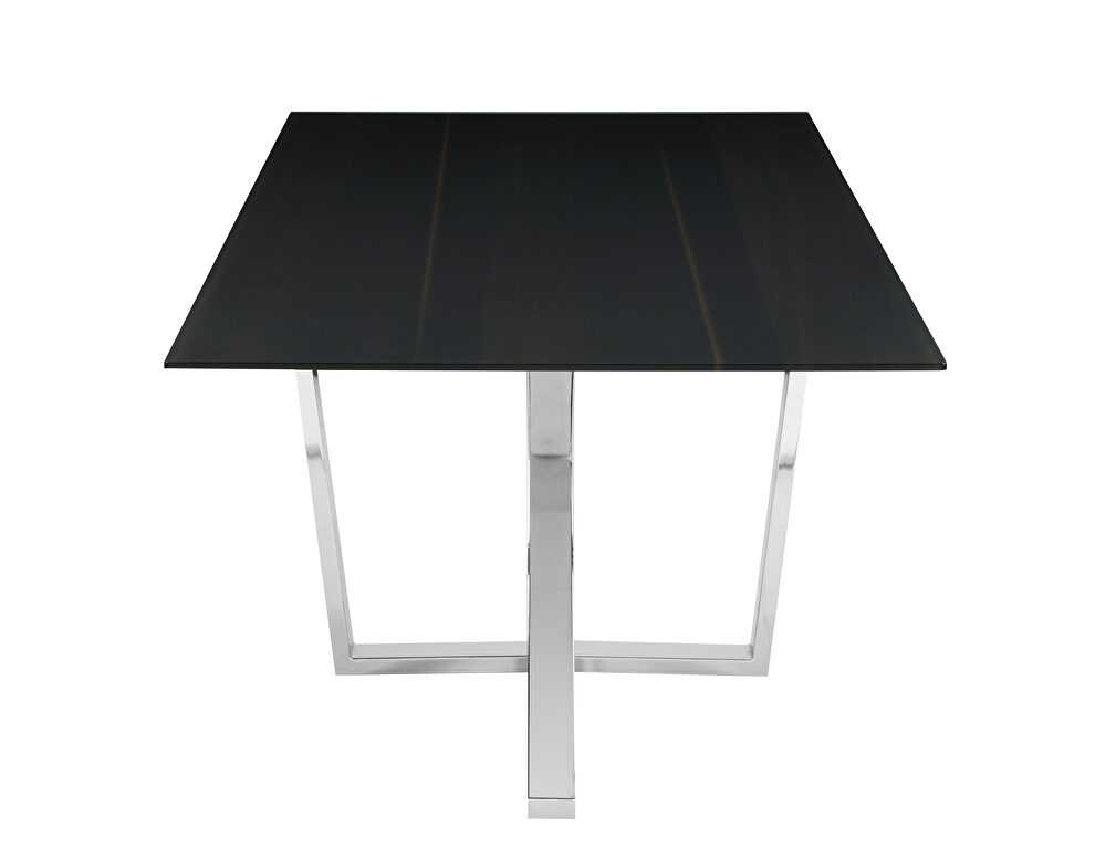 Black tempered glass top dining table by Coaster additional picture 2