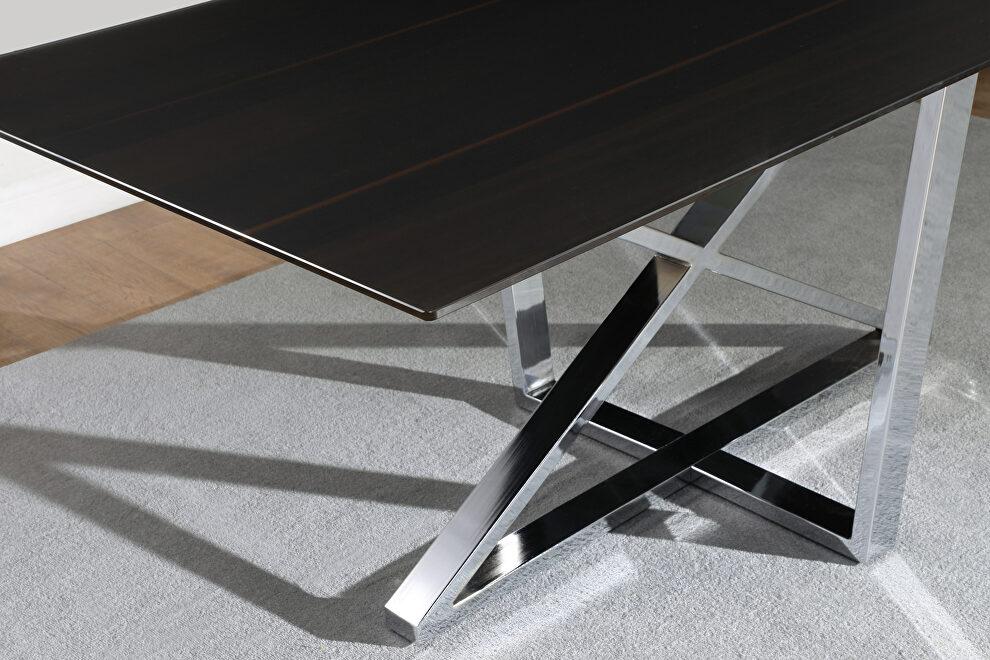 Black tempered glass top dining table by Coaster additional picture 3