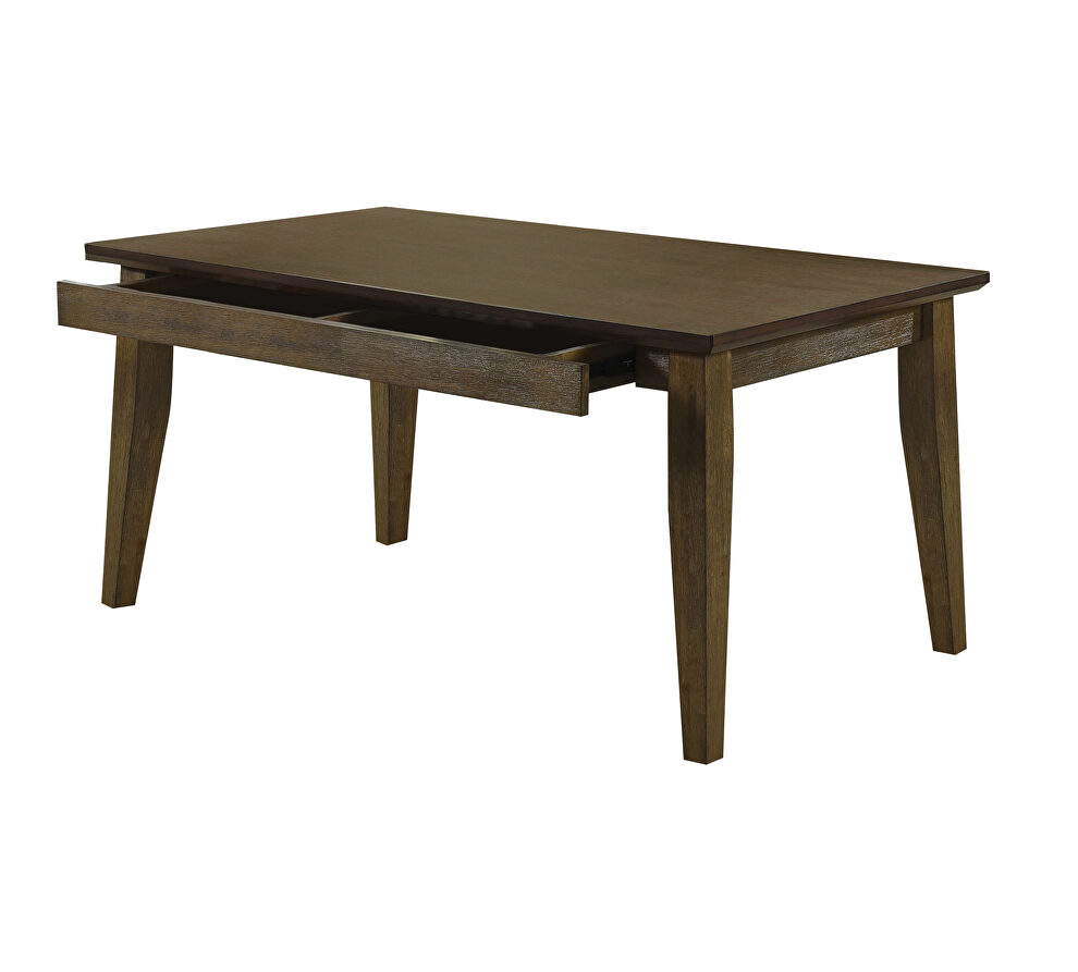 Asian hardwood and white oak veneer dining table by Coaster additional picture 2
