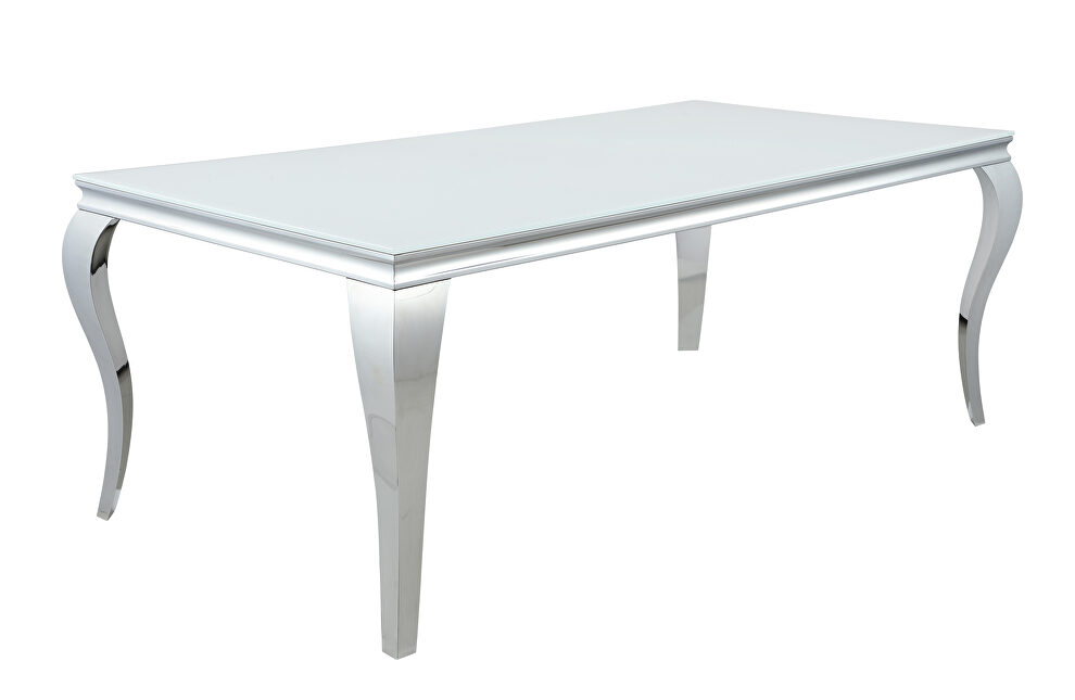 Dining table with polished chrome finished table base by Coaster additional picture 3