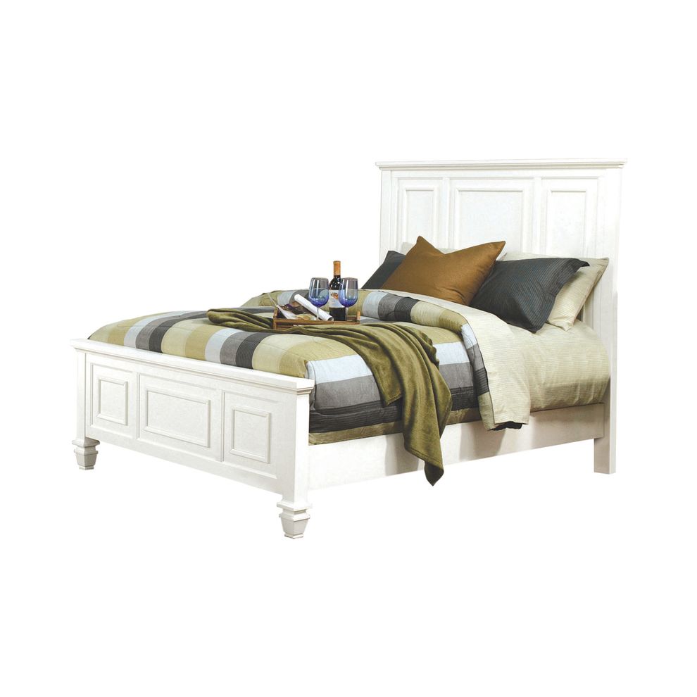 White queen bed in casual style by Coaster additional picture 2