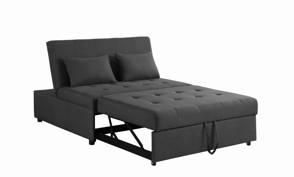 Sleeper sofa bed in gray linen-like fabric by Coaster additional picture 6