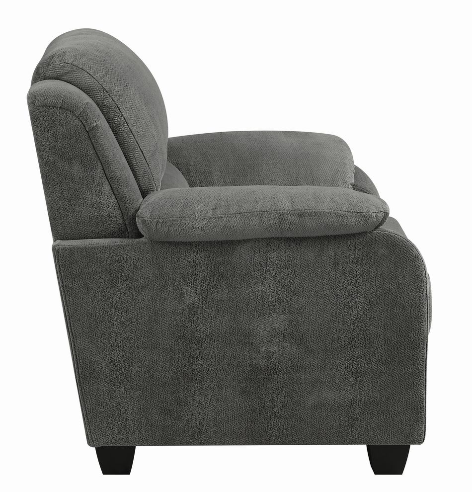 Casual gray charcoal fabric chair by Coaster additional picture 2