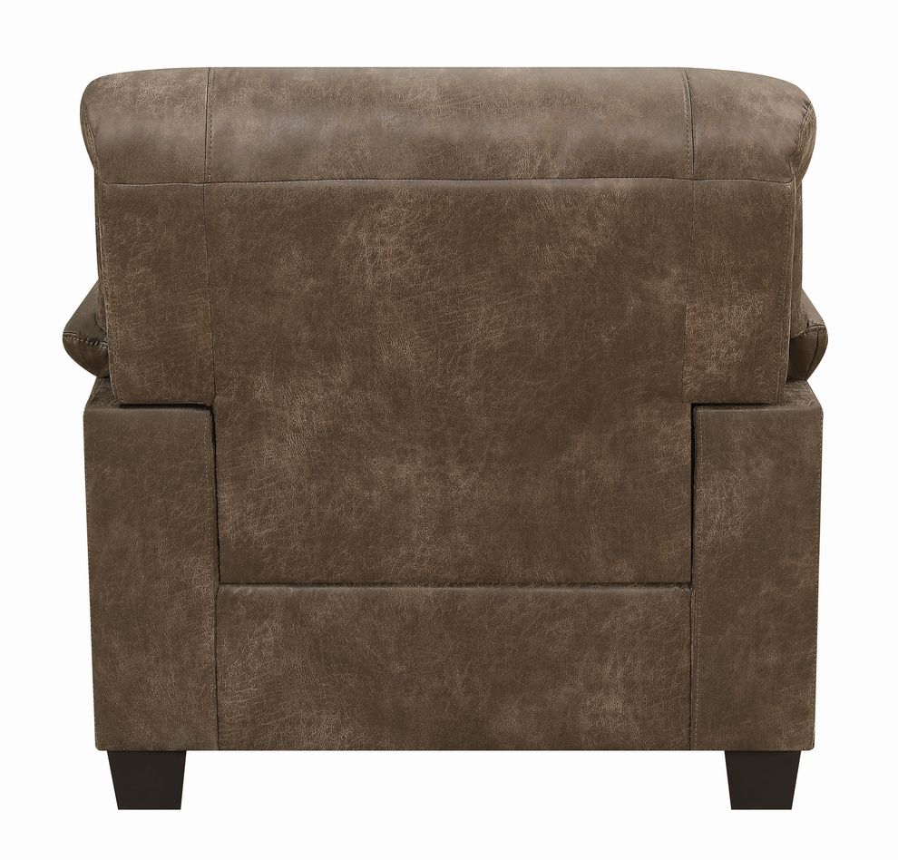 Casual printed microfiber brown chair by Coaster additional picture 2