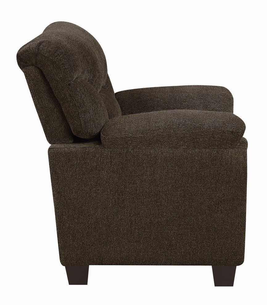 Brown chenille fabric casual style chair by Coaster additional picture 2