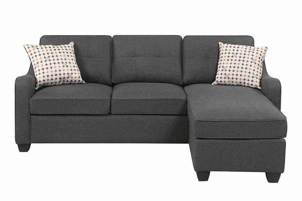 Gray linen-like fabric sectional sofa by Coaster additional picture 11