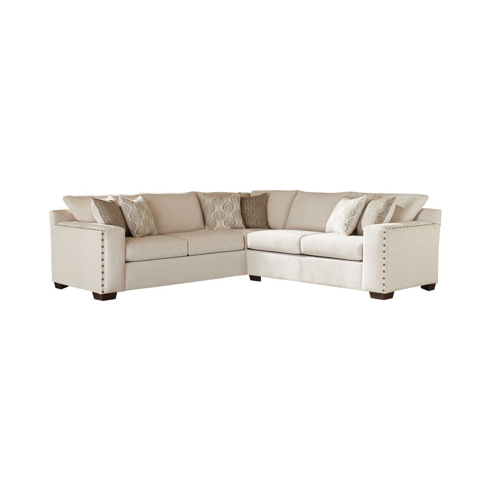 Chenille oatmeal fabric sectional sofa by Coaster additional picture 2