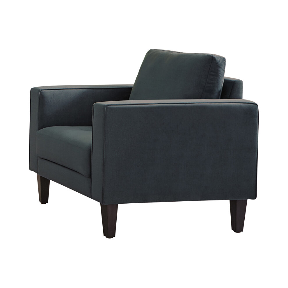 Modern silhouette in dark teal velvet upholstery sofa by Coaster additional picture 4