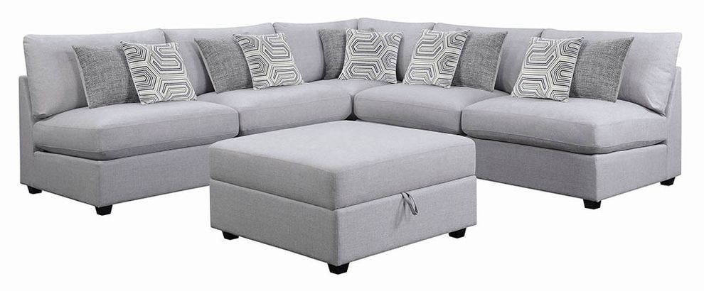 Linen-like gray fabric modular 6pcs sectional by Coaster additional picture 12