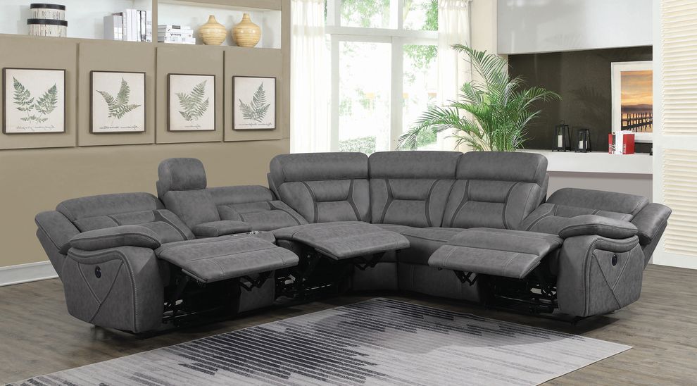 Higgins Sectional Sofa 600370 Coaster, Leather Sectional Sofas With Recliners And Cup Holders