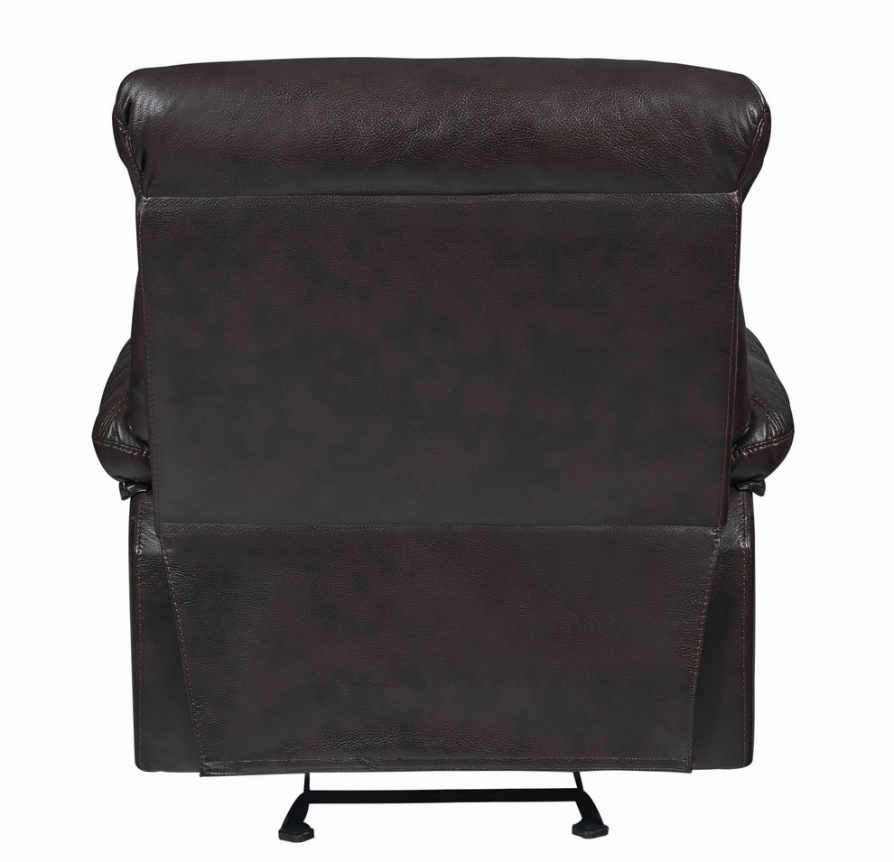 Casual dark brown glider recliner chair by Coaster additional picture 3