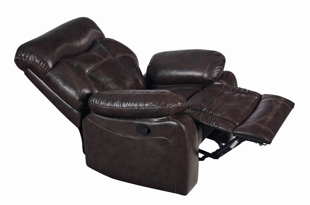 Casual dark brown glider recliner chair by Coaster additional picture 4