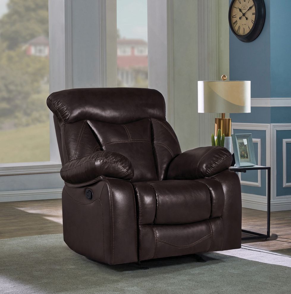 Casual dark brown glider recliner chair by Coaster additional picture 10