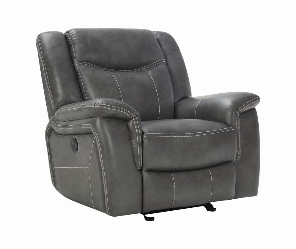 Transitional gray leatherette motion sofa by Coaster additional picture 9