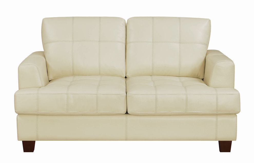 Samuel Cream Sofa 501691 Coaster Furniture Leather Sofas Comfyco
