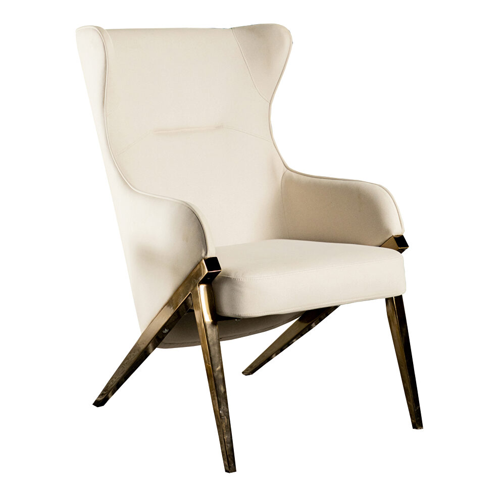 Cream micro-denier leatherette accent chair by Coaster additional picture 3
