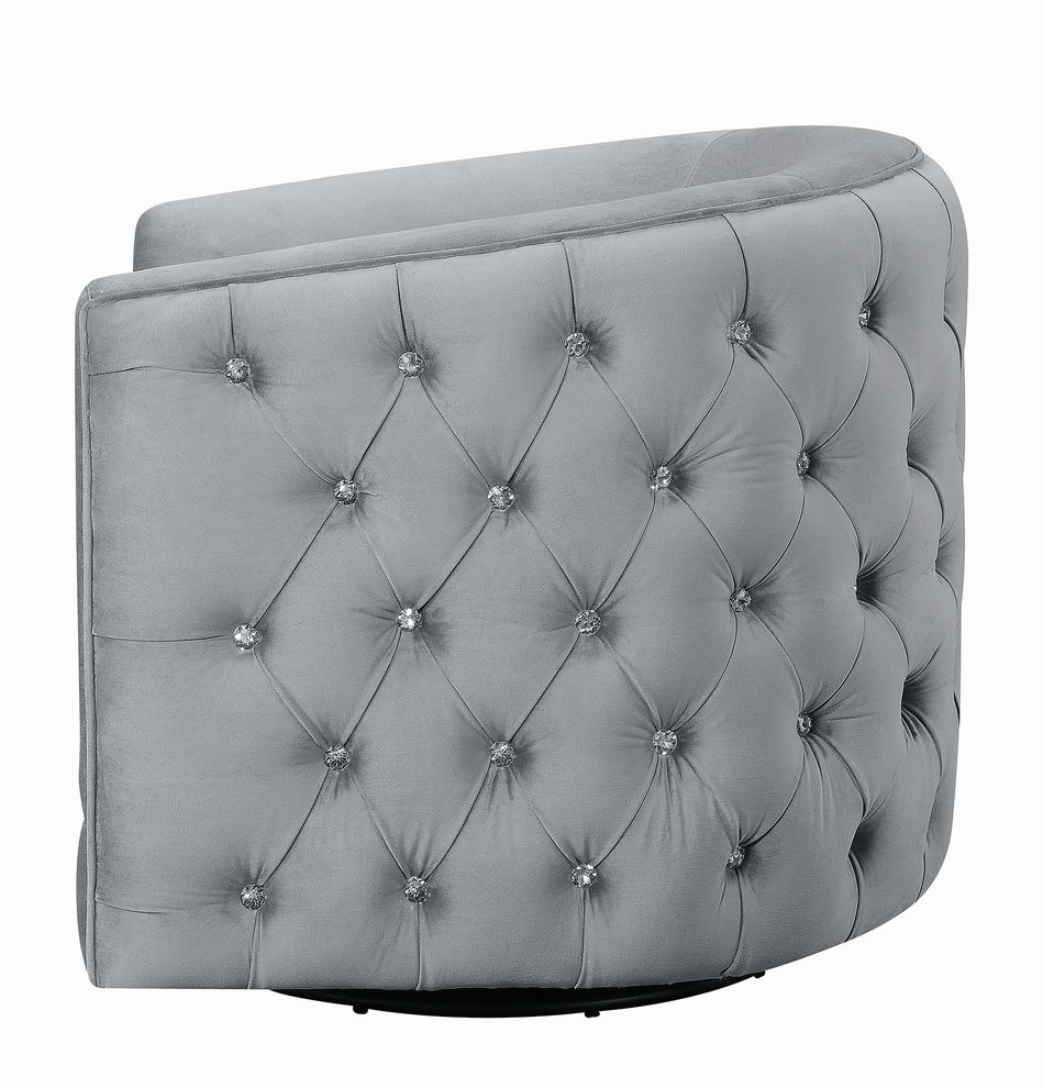 Modern grey swivel accent chair by Coaster additional picture 4