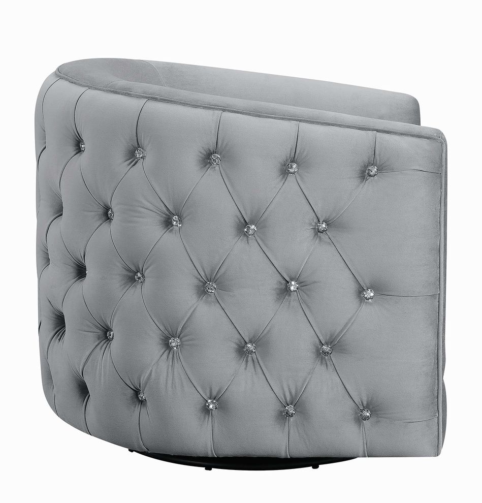 Modern grey swivel accent chair by Coaster additional picture 5