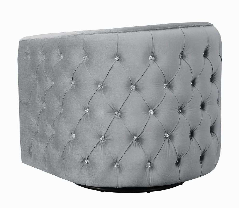 Modern grey swivel accent chair by Coaster additional picture 6