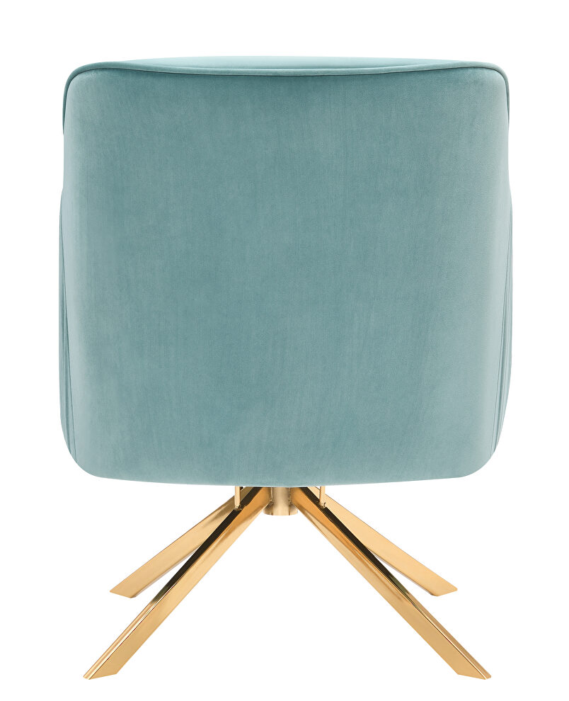Aqua blue soft velvet upholstery accent chair by Coaster additional picture 5