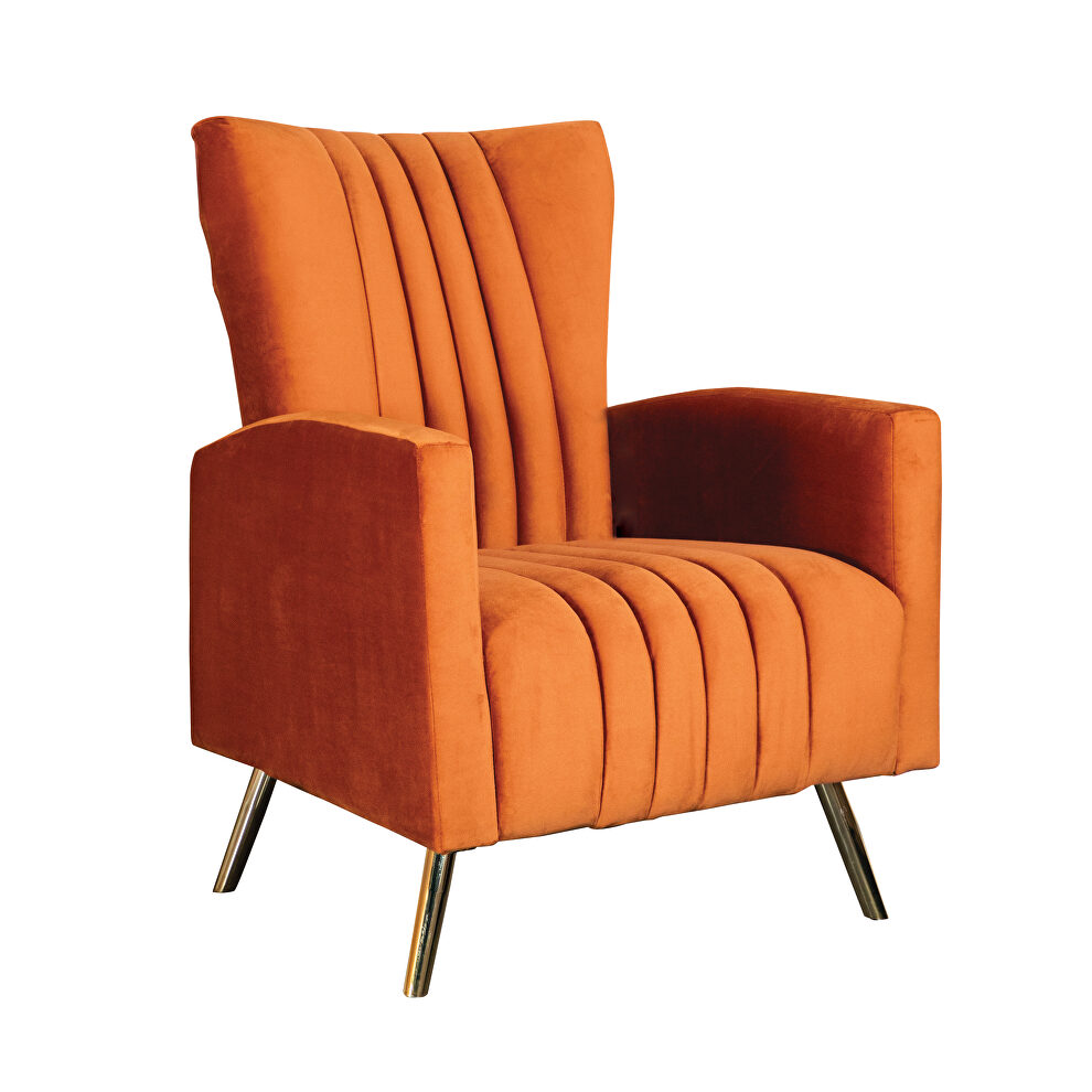 Rust vertical channeled tufting accent chair by Coaster additional picture 2