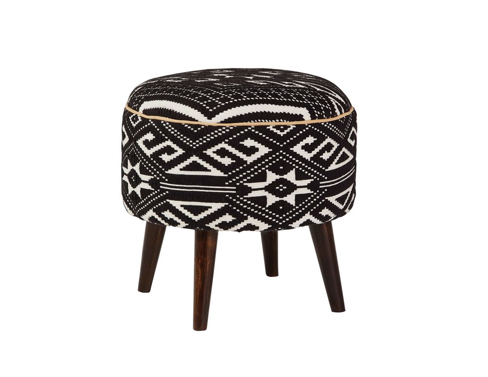 Accent stool in black / white pattern by Coaster additional picture 3