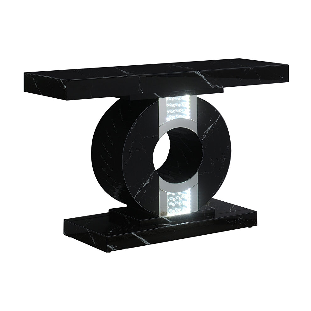 Beautiful faux black marble highlight console table by Coaster additional picture 2