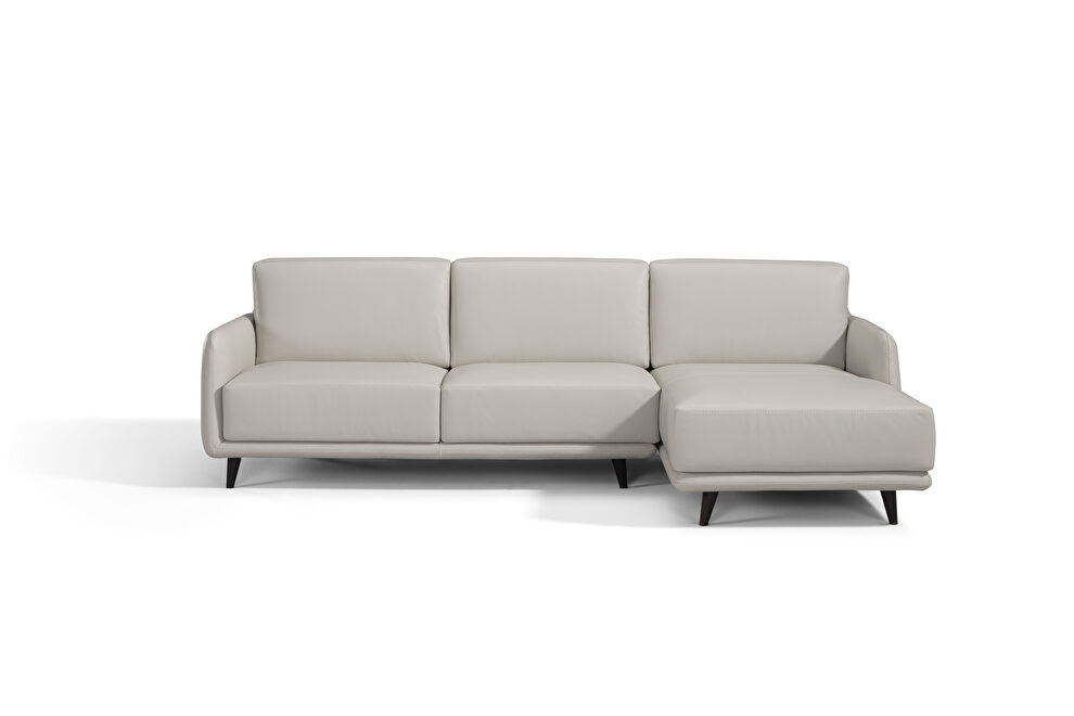 Gray full leather contemporary sectional sofa by Diven Living additional picture 2